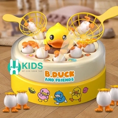 Đồ chơi hứng bắt vịt nhảy múa, câu cá hình vịt xoay 360 có đèn nhạc rèn luyện đôi tay và sự tập trung phản xạ cho bé