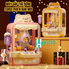 Đồ chơi máy gắp thú bông mini size lớn loại mới 2024 gấu mèo CORGI có đèn nhạc kèm nhiều đồ gắp cho trẻ em