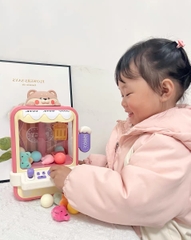 Đồ chơi máy gắp thú bông mini size lớn loại mới 2024 gấu mèo CORGI có đèn nhạc kèm nhiều đồ gắp cho trẻ em