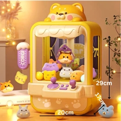 Đồ chơi máy gắp thú bông mini size lớn loại mới 2024 gấu mèo CORGI có đèn nhạc kèm nhiều đồ gắp cho trẻ em