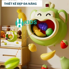 Đồ chơi khỉ háu ăn trái cây bắn bóng tính điểm có nhạc cải thiện khả năng vận động, phối hợp tay mắt cho bé