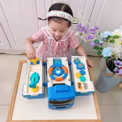 Đồ chơi ô tô buýt xe bus biến hình đa chức năng trò chơi giáo dục sớm có vô lăng xoay đèn nhạc cho trẻ em từ 1 tuổi
