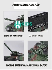 Đồ chơi xe tăng điều khiển từ xa 9 kênh RC 2.4G đa chức năng cỡ lớn X KIDS vượt địa hình có đèn nhạc vui nhộn cho trẻ em