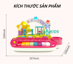 Đồ chơi âm nhạc đàn piano mini đa năng với 5 hiệu ứng nhạc cụ có đèn, mô hình động vật nhảy múa giáo dục sớm cho bé