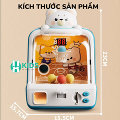 Đồ chơi bắn bóng rổ mini tính điểm loại mới mô hình khủng long thỏ cute kèm xu có đèn nhạc cải thiện tay mắt cho bé