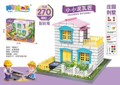 Đồ chơi lắp ráp xây nhà gạch mini mô phỏng như thật cho bé nhập vai thợ hồ kĩ sư xây dựng có sẵn dụng cụ, xi măng