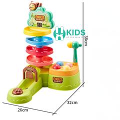 Đồ chơi giáo dục sớm đa năng 3in1 có đập chuột cùng đường trượt kết hợp bắn bóng tính điểm cho bé từ 6 tháng - 3 tuổi