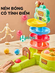 Đồ chơi giáo dục sớm đa năng 3in1 có đập chuột cùng đường trượt kết hợp bắn bóng tính điểm cho bé từ 6 tháng - 3 tuổi