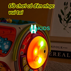 Đồ chơi hộp bận rộn 9 mặt đa năng 26 cách chơi có đàn nhạc, câu cá, điện thoại, vô lăng, đập chuột giáo dục sớm cho bé