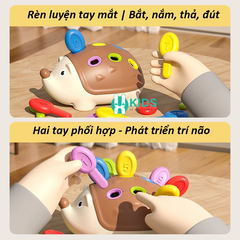 Đồ chơi lắp ghép thanh rút toán học màu sắc chú nhím giáo dục sớm giúp bé phát triển trí óc thông minh, khéo léo đôi tay