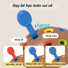Đồ chơi lắp ghép thanh rút toán học màu sắc chú nhím giáo dục sớm giúp bé phát triển trí óc thông minh, khéo léo đôi tay