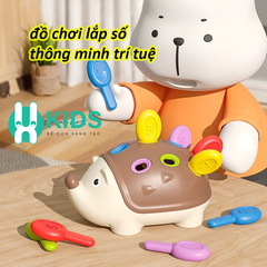Đồ chơi lắp ghép thanh rút toán học màu sắc chú nhím giáo dục sớm giúp bé phát triển trí óc thông minh, khéo léo đôi tay