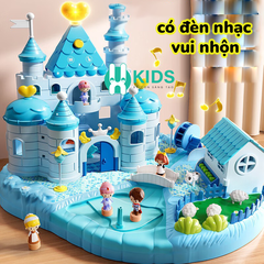 Đồ chơi lâu đài công chúa tuyết elsa có điều khiển từ tính di chuyển búp bê thông minh có đèn nhạc dễ thương cho bé gái