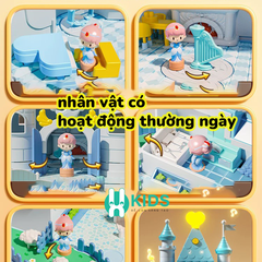 Đồ chơi lâu đài công chúa tuyết elsa có điều khiển từ tính di chuyển búp bê thông minh có đèn nhạc dễ thương cho bé gái