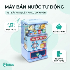 Đồ chơi máy bán nước tự động thông minh trẻ em kiêm két sắt mini cho bé trai bé gái có đèn và nhạc vui nhộn