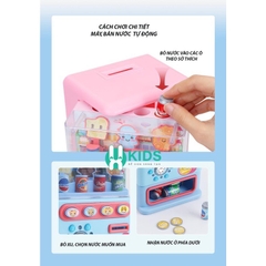 Đồ chơi máy bán nước tự động thông minh trẻ em kiêm két sắt mini cho bé trai bé gái có đèn và nhạc vui nhộn