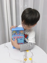 Đồ chơi máy bán nước tự động thông minh trẻ em kiêm két sắt mini cho bé trai bé gái có đèn và nhạc vui nhộn