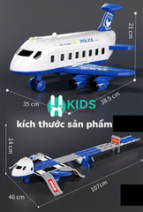 Đồ chơi máy bay cảnh sát cứu hỏa cỡ lớn loại mới biến hình đường đua dài 1m1 kèm 6 ô tô có đèn có nhạc cho bé