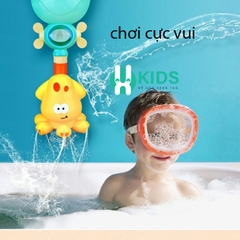 Đồ chơi nhà tắm đa năng bộ 4 ống trượt nước hình cá voi, khủng long, bạch tuộc cho bé vừa tắm vừa chơi vui nhộn