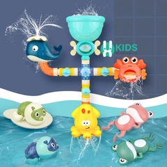Đồ chơi nhà tắm đa năng bộ 4 ống trượt nước hình cá voi, khủng long, bạch tuộc cho bé vừa tắm vừa chơi vui nhộn