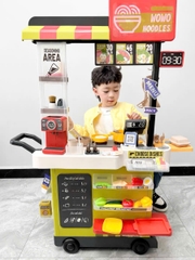 Đồ chơi nhà hàng đồ nướng gà rán quầy ăn nhanh X KID cao 102cm kèm hiệu ứng đổi màu đồ ăn, vòi nước khói, máy tính tiền