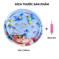 Đồ chơi thảm đệm nước làm mát, giữ nhiệt cho bé thú cưng vui chơi, nằm ngủ rộng 100cm cỡ lớn bơm hơi gấp gọn tiện lợi