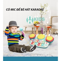 Đồ chơi trống kết hợp phím đàn piano kèm mic hát cho bé, bộ nhạc cụ giáo dục sớm cho bé từ 6 tháng - 5 tuổi