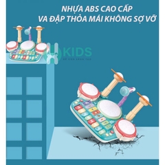 Đồ chơi trống kết hợp phím đàn piano kèm mic hát cho bé, bộ nhạc cụ giáo dục sớm cho bé từ 6 tháng - 5 tuổi