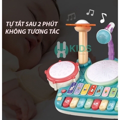 Đồ chơi trống kết hợp phím đàn piano kèm mic hát cho bé, bộ nhạc cụ giáo dục sớm cho bé từ 6 tháng - 5 tuổi