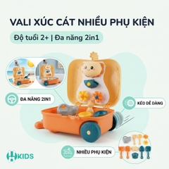 Đồ chơi vali xúc cát hình vịt, khủng long, cá voi cỡ lớn cho bé trai bé gái đi biển nghịch nước nhà tắm nhiều phụ kiện