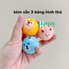 Đồ chơi vận động STEM điều khiển đường đua ô tô phiêu lưu bằng tay với bóng hình thú kết hợp cần cẩu có đèn nhạc cho bé