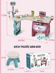 Đồ chơi phòng khám bác sĩ mini nhập vai y tá có đèn nhạc đầy đủ dụng cụ y tế kèm cả ghế ngồi cho bé