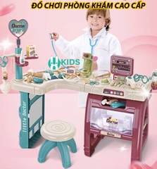 Đồ chơi phòng khám bác sĩ mini nhập vai y tá có đèn nhạc đầy đủ dụng cụ y tế kèm cả ghế ngồi cho bé