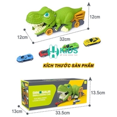 Đồ chơi xe khủng long bạo chúa nuốt ô tô kèm nhiều oto hợp kim cao cấp kích thước lớn cho bé