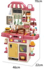 Bộ Đồ Chơi Nhà Bếp 48 Chi Tiết G792A Cho Bé – Bếp Cỡ Lớn 72cm, Vòi Nước, Phun Khói