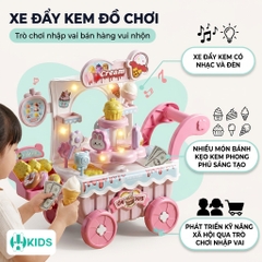 Xe Đẩy Bán Kem Đồ Chơi Cho Bé Có Nhạc Đèn H376A