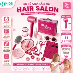 Bộ Đồ Chơi Làm Tóc Cho Bé Hair Salon 23 Chi Tiết Kèm Máy Sấy Và Máy Duỗi Tóc