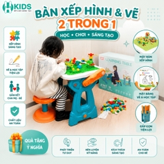 BÀN HỌC ĐA NĂNG 2IN1 CHO BÉ – Bàn Học Và Xếp Hình 2 Trong 1 88 Chi Tiết Cho Bé