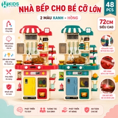 Đồ Chơi Nhà Bếp Cho Bé Cỡ Lớn 48 Chi Tiết Có Vòi Nước, Đèn Âm Thanh – Mẫu Mới Nhất 2025