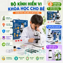Bộ Kính Hiển Vi Khoa Học STEM Cho Bé 6+ Tuổi Khám Phá Thế Giới Vi Mô