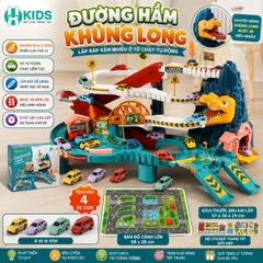 HẦM TRƯỢT SƯ TỬ – ĐƯỜNG ĐUA KẾT HỢP THANG MÁY SIÊU HẤP DẪN, Tặng 4 xe mini