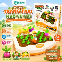 Đồ Chơi Trang Trại Nhổ Củ Cải Cho Bé – Trò Chơi Ghi Nhớ, Ghép Thẻ Tư Duy