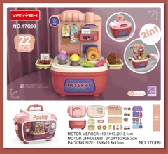 Đồ chơi vali cặp phụ kiện biến hình 2in1 nhập vai hướng nghiệp kĩ sư, nhà bếp, tiệm bánh, bán hàng cho bé