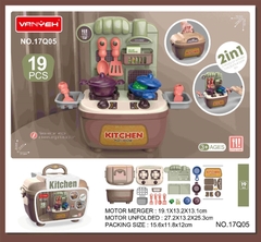 Đồ chơi vali cặp phụ kiện biến hình 2in1 nhập vai hướng nghiệp kĩ sư, nhà bếp, tiệm bánh, bán hàng cho bé