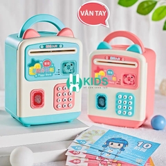 Két sắt mini cho bé mở khoá bằng vân tay, nhận dạng khuôn mặt hình chú mèo