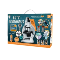 Kính Hiển Vi Cho Bé 1200X Kết Nối Điện Thoại – Bộ Kính Hiển Vi Trẻ Em Có Đèn LED, 4 Kính Lọc Màu, Quan Sát Côn Trùng &