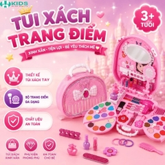 Túi Xách Trang Điểm Cho Bé, Bộ Makeup Có Gương, Phấn Màu, Son Và Phụ Kiện Làm Móng