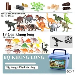 Bộ Đồ Chơi Mô Hình Khủng Long 52 Chi Tiết Kèm Hộp Đựng