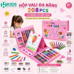 Bộ Màu Nhũ Kim Tuyến, Màu Gaga Baby – Hộp Vali Đa Năng Có Bảng Vẽ Gấp Gọn Cho Bé Học Vẽ Sáng Tạo | Xkids
