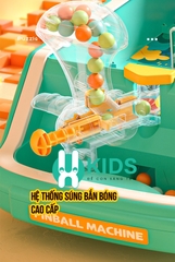 Đồ chơi máy bắn bóng pinball cỡ lớn tính điểm thế hệ mới mô hình khủng long , mèo hồng có đèn nhạc vui nhộn cho bé